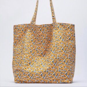 Zara reversible floral tote bag